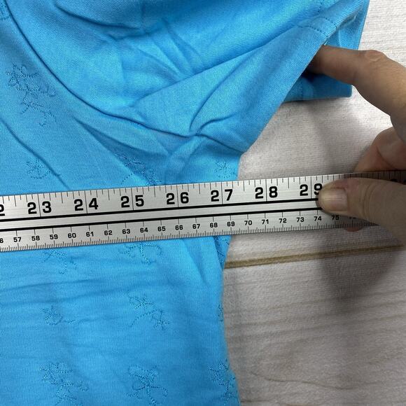 Bobbie Brooks Top Womens 22W 24W Blue Embroidered Tee Shirt Stretch Comfy NWT - Picture 6 of 8